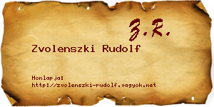 Zvolenszki Rudolf névjegykártya